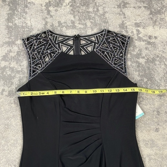 NWT Patra Black Sheath Party Cocktail Mini Dress Geometric Sequin Beaded Sz 4 - Picture 11 of 13